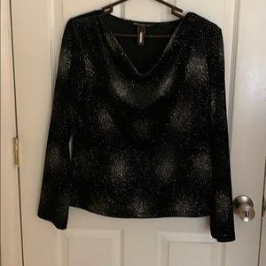 Black sparkle dress shirt